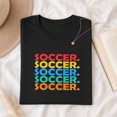 thumbnail image 3 of Jollimate Womens Retro Soccer Graphic T-Shirt Vintage Stacked Typography Game Day Soccer Mom Gift, 3 of 6