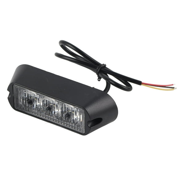 Cuque 3 LED Car Truck Emergency Strobe Warning Light Hazard Indicator Flash Grille Lamp ABS AS Material Red Amber