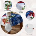 thumbnail image 5 of Navy Blue Christmas Table Cloth Waterproof Tablecloths, Snowman Xmas Tree Ball Gifts Winter Tablecloth Dining Table Cover for Kitchen Party Tabletop Outdoor, Square Tablecloth 60x60 Inch, 5 of 9