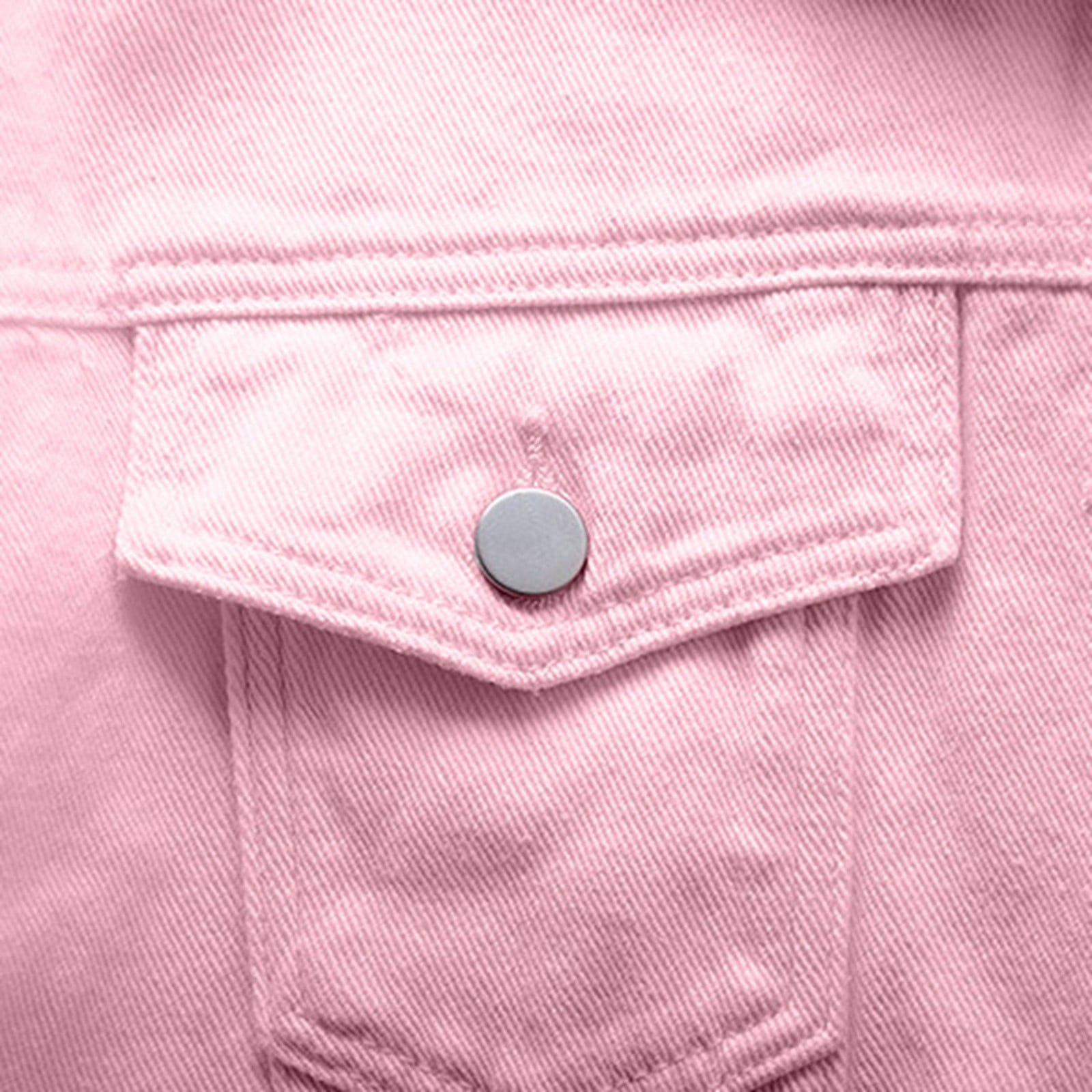 Women's Casual Denim Jacket - Colorful Short Coat With Pockets, Size Large - View #2