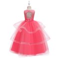 thumbnail image 4 of Little Big Girl Flower Tulle Dress Princess Pageant Birthday Party Wedding Formal Floor Long Dance Evening Maxi Gown, 4 of 6
