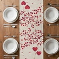 thumbnail image 6 of Happy Valentines Day Table Runner - 120 Inch Long, Kitchen Dining Table Runner Dresser Scarves, Red Love Branches Spring Beige Farmhouse Decor for Coffee Tables Wedding Party Banquet, 6 of 8