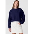 thumbnail image 3 of Warm and Stylish: Navy Blue Fleece-Lined Sweatshirt with Drop Shoulder Design, 3 of 11