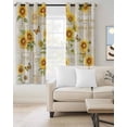 thumbnail image 2 of Yellow Sunflowers Kitchen Curtains Country Botanical Flowers Butterfly Cafe Short Curtains for Bathroom Blackout Window Curtain Small Window Treatment Drapes for Bedroom Living Room 27.5"x39"x2, 2 of 9