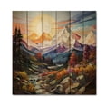 thumbnail image 3 of Designart "Sharp Peaks The Colorful Mountains I" Abstract Print on Natural Pine Wood, 3 of 5