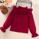 thumbnail image 3 of Minnieouse Conjuntos de ropa Traje de primavera y otoño Ropa para niños Disfraces Ahuecados Volantes Malla Tops corta decorada conjuntos de ropa 130cm-8Y, 3 of 6