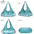 thumbnail image 4 of Bolso de mano Angelkiss de piel lavada para mujer, color azul, 4 of 7