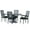 Gray/Black, variant on Noble House Aisenbrey Wood and Cane 5-Piece Expandable Dining Set, Gray and Black