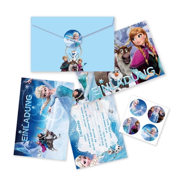 12 PCS Frozen Birthday Invitation Cards with Envelopes, Frozen Party Supplies for Birthday Decorations