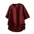 thumbnail image 7 of Timoontee Men's Solid Color Short Sleeve Round Neck Casual Fashion T-Shirt Red XL, 7 of 7