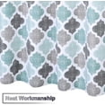 thumbnail image 6 of CAROMIO 72" x 72" Shower Curtain Geometric Quatrefoil Patterned Modern Poly-Cotton Farmhouse Blackout Fabric Shower Curtain, Aqua/Gray, 6 of 7