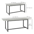 thumbnail image 3 of HOMCOM 63"-79" Extendable Dining Table with Steel Frame for Kitchen, 3 of 10