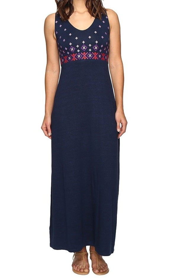 Tommy Bahama - Tommy Bahama NEW Navy Blue Womens Size Small S Embroidered Maxi Dress - Walmart