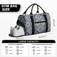 thumbnail image 5 of Boho Womens Gym Tote Duffle Bag with Wet Pocket & Shoe Compartment, Floral Checkered Travel Duffel Bag Overnight Weekender Hospital Tote Girls Workout Carry on Bag with Luggage Sleeve, 5 of 6