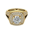 thumbnail image 5 of Solitaire Diamond Square Halo Split Shank wedding Ring 14K Gold (G,SI), 5 of 6