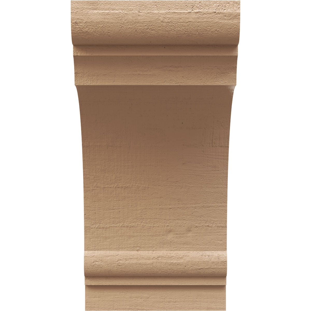 12"W x 12"D x 24"H Wide Hughes Rough Cedar Woodgrain TimberThane Corbel, Primed Tan