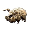 thumbnail image 3 of Estatua de cerdo de latón, recuerdo coleccionable creativo, figura decorativa moderna de animal. viejo dorado, 3 of 8