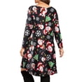 thumbnail image 2 of Bellella Robe de Noël pour Femmes Grande Taille Imprimé Flocon de Neige Robe de Noël Longueur Genou Manches Longues Col Rond Ample Élément Femme E TG, 2 of 3