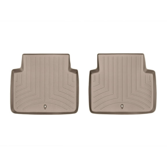 WeatherTech Custom Fit FloorLiners compatible with G80, Genesis - 2nd Row (2-Piece Liner), Tan