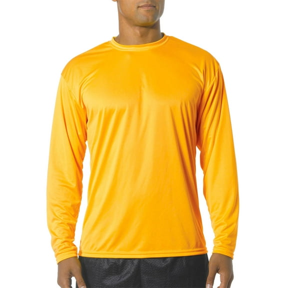 Long Sleeve Cooling Performance Crew Shirt , N3165 , GOLD , Small