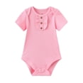thumbnail image 3 of Zavbaby Baby Boy Girl Ribbed Short Sleeve Cotton Bodysuits,3-Pack,Sizes 0-12M, 3 of 9