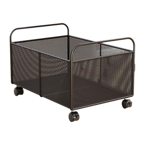 Cesta organizadora con ruedas para aperitivos de patata y cebolla, ideal para cocina, oficina y hogar. S