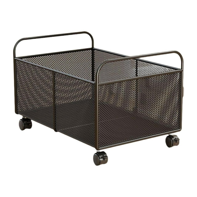 simhoa Metal Storage Organizer Basket with Wheels Wire Storage Basket for Dormitory S S