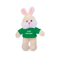 Made by Aliens Personalized Gift for Easter Soft Plush Floppy Bunny with Tee-Kelly Green 8 inch