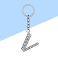 thumbnail image 3 of Simple Stylish Letter Key Chain Metal Rhinestones Key Ring Alphabet Keychain Bag Pendant Charm Birthday Gift (Letter V), 3 of 8