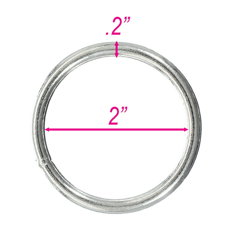 Craft County Nickel Plated 2-inch Welded Steel O-Ring - Ideal for Jewelry  Making and DIY Projects 