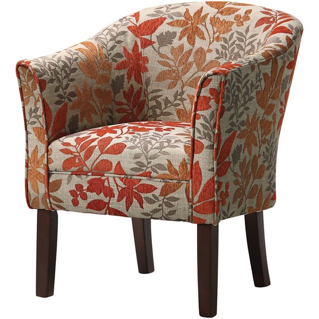 Bowery Hill Chaise d'Accent Floral Rembourrée