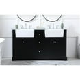 thumbnail image 3 of Elegant Decor Franklin 60" Wood Double Bathroom Vanity in Black, 3 of 15