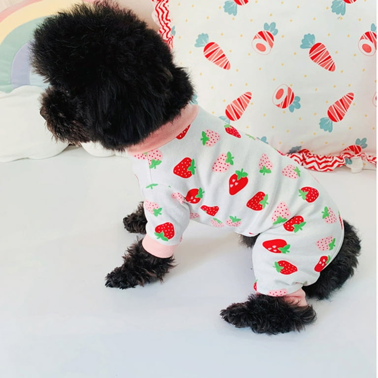 HEVIRGO Dog Pajamas Soft Stretchy Cotton Lemon Strawberry Printed