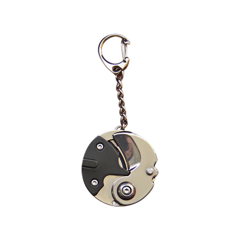 LED Multifunction Pocket Tools Mini Folding Screwdriver Plier Coin Keychain 