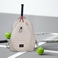 thumbnail image 1 of Bolsa de tenis, mochila organizadora de tenis profesional multiusos, 33 x 15 x 44 cm, gran capacidad, para mujeres y hombres, bolsa de pickleball beige, 1 of 8