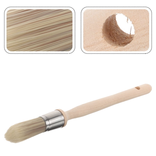 Wooden Handle Paint Brush for Home Use Khaki Color Birch Material 1 Piece