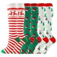 thumbnail image 2 of Wisremt 3 Pairs Women Christmas Holidays Festive Design Novelty Knee High Socks, 2 of 6