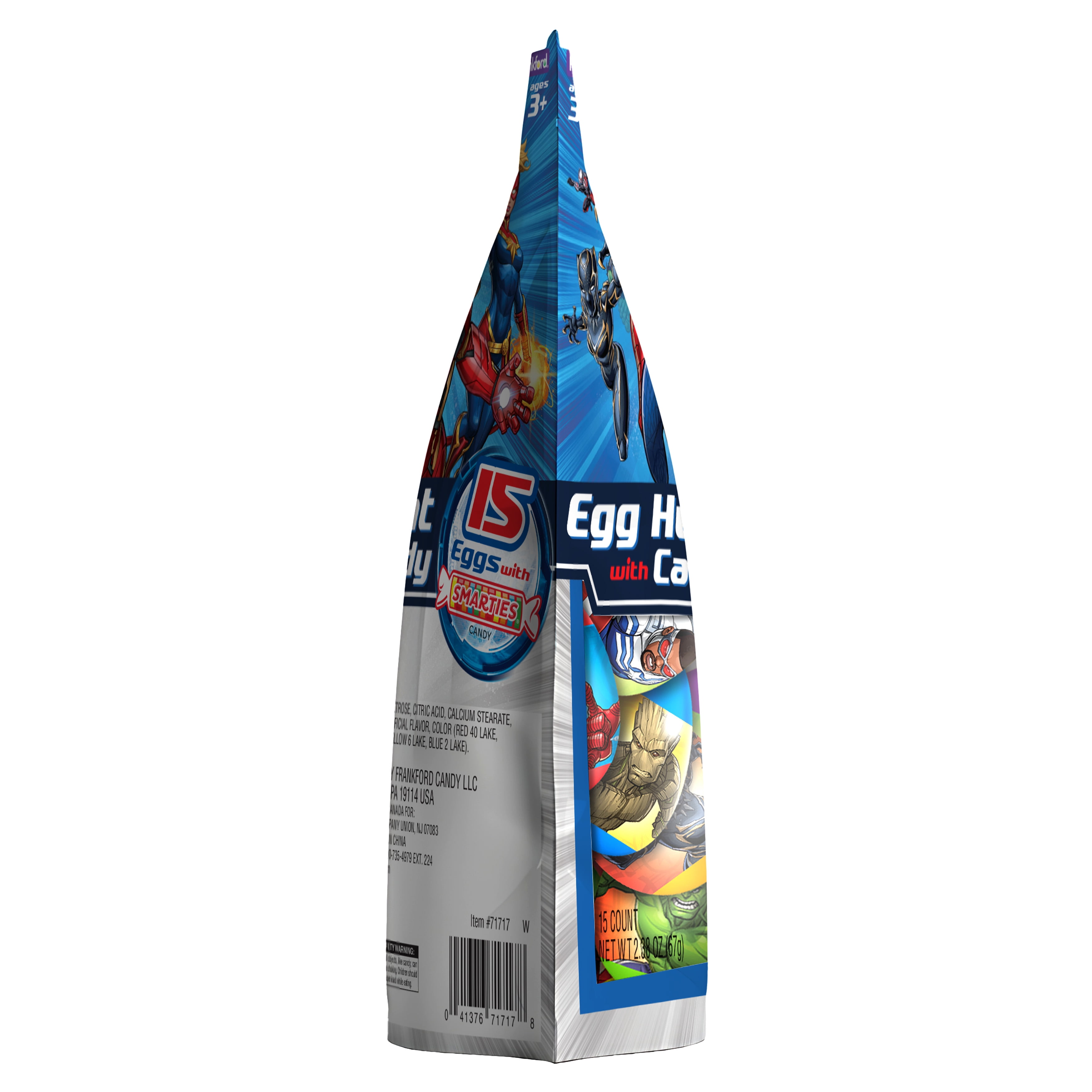 Marvel Plastic Egg Hunt with Smarties Candy, 15 Count 2.38 oz