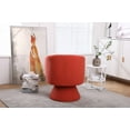 thumbnail image 4 of Swivel Accent Barrel Chair, Modern Round Armchair with Curved Backrest & Wooden Base, Comfy Single Leisure Sofa Couch Chair for Living Room Bedroom Office, Orange, 4 of 7