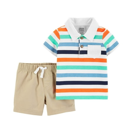 Lace Boyshort Set - Child of Mine Short Sleeve Polo Shirt and Shorts, 2 pc set (Toddler Boys)