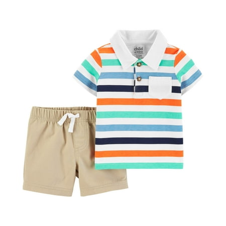 Child of Mine Short Sleeve Polo Shirt and Shorts, 2 pc set (Toddler (Best Friend Of Mine)