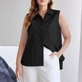 thumbnail image 5 of MESSUEN Sleeveless Tops Loose Tank Tops V-neck Raglan Women's Sleeveless Button Down Shirts Casual Work Blouses Solid Loose V Neck Tank Tops Basic Tops for Woman Women's Tops Black L, 5 of 8