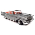 thumbnail image 5 of 1957 Chevrolet Bel Air Convertible Inca Silver Metallic with Red and Silver Interior 1/18 Diecast Model Car by Auto World, 5 of 11