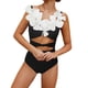 thumbnail image 1 of Gibobby Trajes de baño mujer una pieza Traje de baño de mujer Frente sobre trajes de baño Trajes de baño huecos Monokinis(Negro,CH), 1 of 5