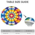 thumbnail image 6 of Colorful Rainbow Tie Dye Spiral Pattern Round Fitted Tablecloth with Elastic Edge,Dining Table Cover Waterproof,Outdoor Round Tablecloth for Camping,Dining,Indoor and Outdoor, 6 of 7
