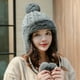 thumbnail image 2 of Gorro de invierno para mujer con orejeras, gorro de piel cálido, gorro de trampero de esquí, 2 of 3