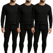 BenBen Mens Base Layer Thermal Underwear Set Waffle Knit 3-Pack Lightweight & Warm| S-2XL