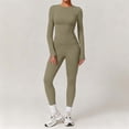 thumbnail image 3 of Ensemble de Yoga pour Femmes, Mode Décontractée Couleur Unie Manches Longues Col Rond Ajusté, Pantalons pour Femmes, 3 of 7