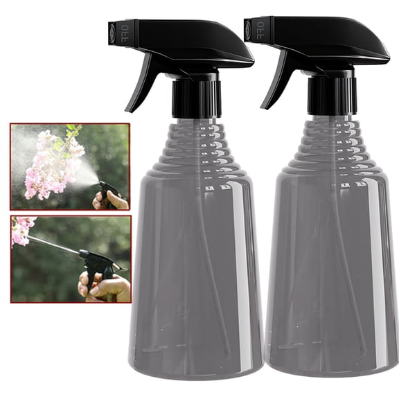 Djiypn Spray Bottle for Plants 2 Pack, 16.6 oz Plastic Refillable Containers - Fine Plant Mister Empty Spray Bottles Indoor Water Sprayer Bottle for Gardening, Plant, Hair, Cleaning Solutions