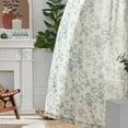 thumbnail image 6 of CURTAINKING Linen Curtains Floral Curtains for Living Room 90 Inch Length Blue Printed Curtains Rod Pocket Back Tab Farmhouse Peony Flower Patterned Drapes Bedroom Window Curtain Set 2 Panels, 6 of 9